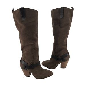 Dolce Vita Brown Suede Over The Knee Block Heel Boots Size 6 Women’s